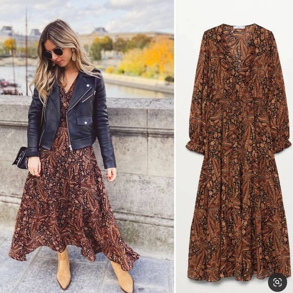 Mango | Dresses | Mango Boho Floral Paisley Maxi Dress Blogger Favorite